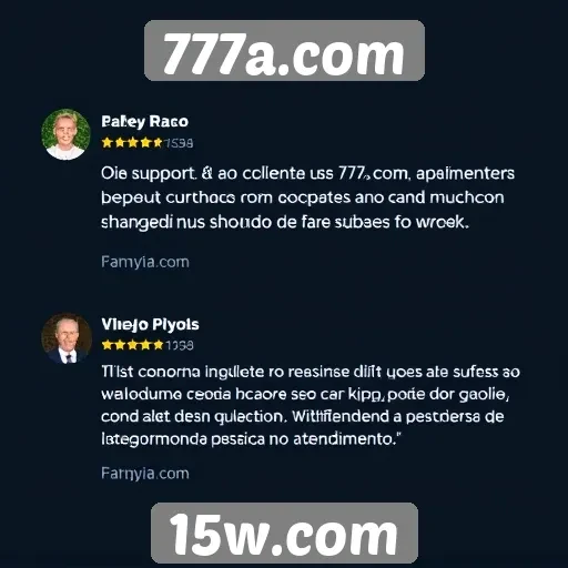 Feedback de usuários sobre o suporte ao cliente do 777a.com